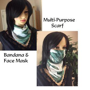 Face Mask - Lightweight Scarf - Washable - White